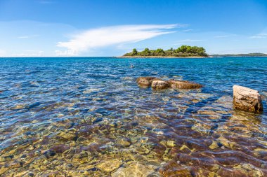 Gündüz vakti tipik Istria kıyı manzarasına bak