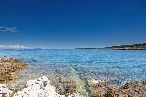 Vista Sobre Paisagem Costeira Típica Ístria Verão Durante Dia — Fotografia de Stock