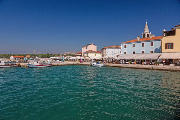 Pohled Onver Přístav Historického Města Fazana Istrijském Poloostrově Během Letního — Stock fotografie