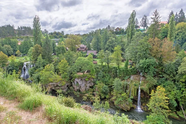 View Fabulous Mystic Town Rastoke Croatia Daytime Summer — Stock Photo, Image