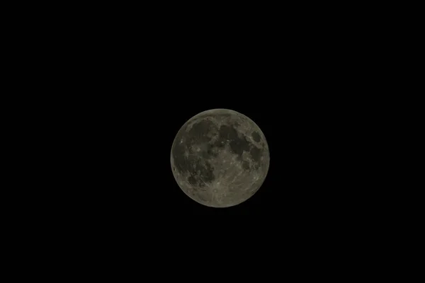 Foto Ravvicinata Della Luna Piena Lucente Durante Notte — Foto Stock