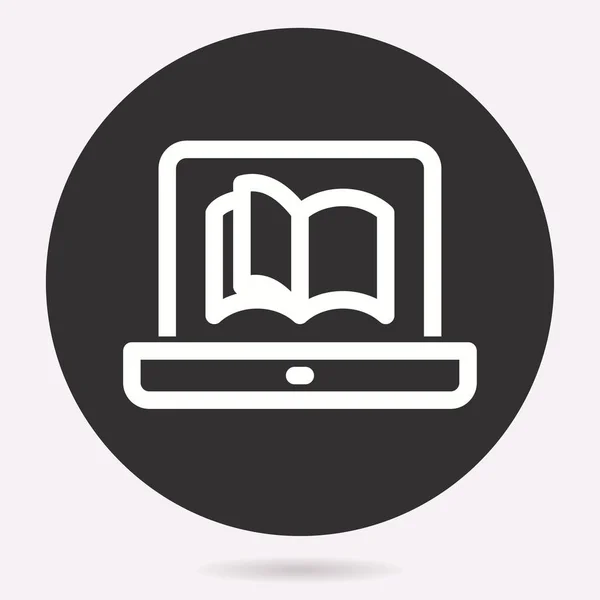 Wektor Online Nauka Edukacja Ikona Akademickim Studiować Uczyć Się Symbol — Wektor stockowy
