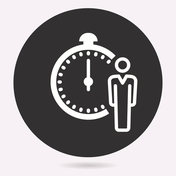 Icono Hora Del Reloj Vectorial Símbolo Del Cronómetro Pictograma Simple — Archivo Imágenes Vectoriales