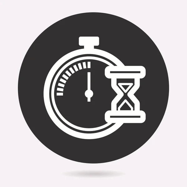 Vector Clock Time Icon Stopwatch Timer Symbol Simple Pictogram Graphic — Stock Vector