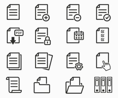 Dosya biçimi - Arşivi, klasör, office, pdf, iş Icons set vektör kağıt ve belgeler.