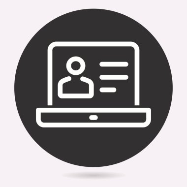 Vektör e-öğrenme eğitim simgesi. Akademik çalışma, sembol öğrenin. İllüstrasyon izole. Grafik ve web tasarımı için basit piktogram.