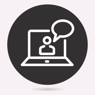 Vektör e-öğrenme eğitim simgesi. Akademik eğitime, illüstrasyon izole. Grafik ve web tasarımı için basit piktogram.