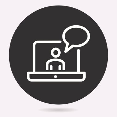 Vektör e-öğrenme eğitim simgesi. Akademik eğitime, illüstrasyon izole. Grafik ve web tasarımı için basit piktogram.