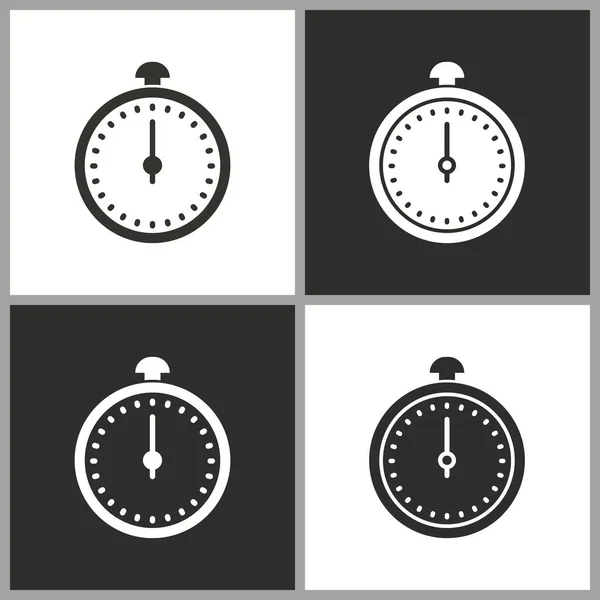 Ícone Tempo Relógio Símbolo Cronômetro Ilustração Vetorial Isolada Pictograma Simples — Vetor de Stock