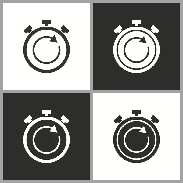 Horloge Icône Temps Chronomètre Symbole Minuterie Illustration Vectorielle Isolée Pictogramme — Image vectorielle