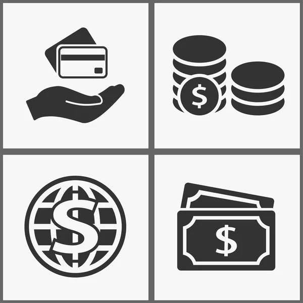 Vector Invierte Iconos Dinero — Archivo Imágenes Vectoriales