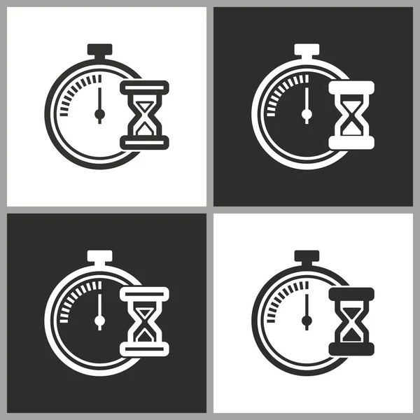 Ícone Tempo Relógio Símbolo Cronômetro Ilustração Vetorial Isolada Pictograma Simples — Vetor de Stock