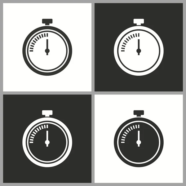 Klokpictogram Tijd Stopwatch Timer Symbool Vectorillustratie Geïsoleerd Eenvoudige Pictogram — Stockvector