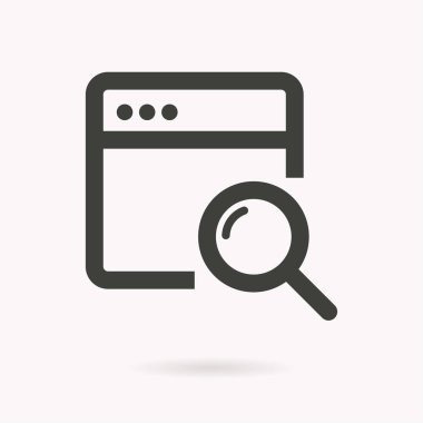 Tarayıcı vektör simgesi. Siyah illüstrasyon izole için grafik ve web tasarım.