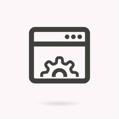 Tarayıcı vektör simgesi. Siyah illüstrasyon izole için grafik ve web tasarım.