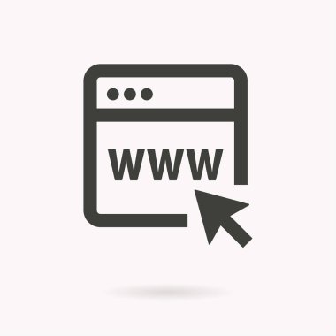 Tarayıcı vektör simgesi. Siyah illüstrasyon izole için grafik ve web tasarım.