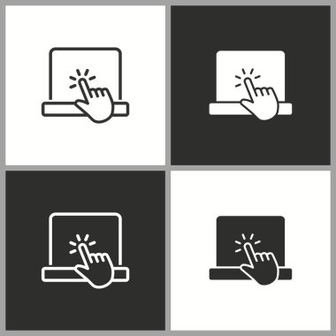 Vektör online eğitim simgesi. Akademik çalışma, öğrenme sembolü. İllüstrasyon izole. Grafik ve web tasarımı için basit piktogram.