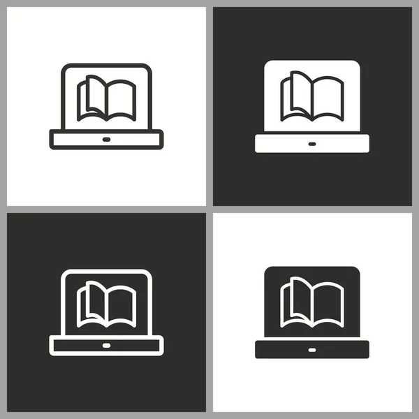 Vector Online Onderwijs Pictogram Academische Studie Leren Symbool Illustratie Geïsoleerd — Stockvector