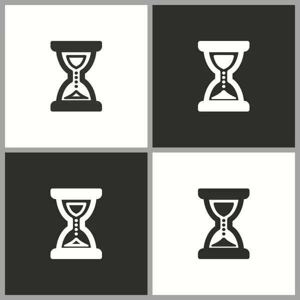Vector Time Clock Sand Glass Icon Simple Pictogram Graphic Web — Stock Vector