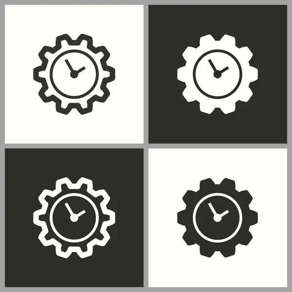 Vector Setting Clock Icon Simple Pictogram Graphic Web Design — Stock Vector