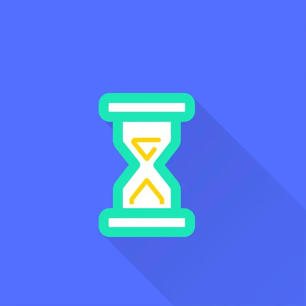 Icono Hora Del Reloj Vectorial Ilustración Con Sombra Larga Para — Archivo Imágenes Vectoriales