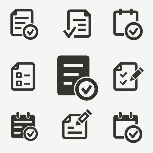 Survey Icon Set Black Illustration Isolated Graphic Web Design — Stock Vector