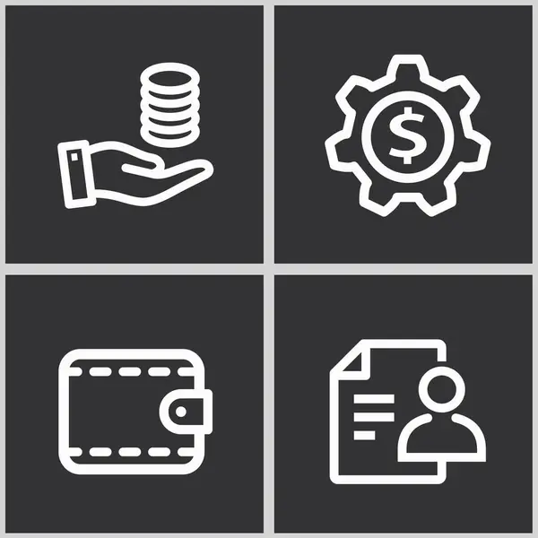 Vector Inversiones Conjunto Iconos Dinero Ilustración Aislada Para Diseño Gráfico — Archivo Imágenes Vectoriales