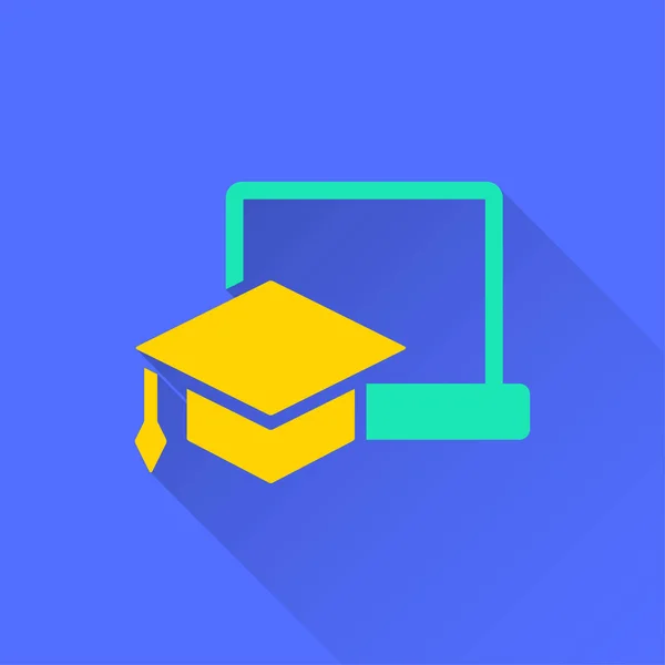 Learningové Vzdělávání Ikona Ilustrace Izolované Modrém Pozadí Pro Grafiky Web — Stockový vektor
