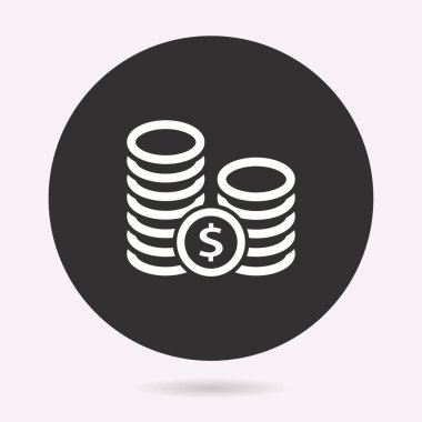Yatırımlar para simgesi. Vektör illüstrasyon izole. Grafik ve web tasarımı için basit piktogram.