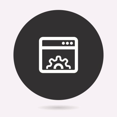 Tarayıcı simgesi. Vektör illüstrasyonu izole edildi. Grafik ve web tasarımı için basit pictogram.