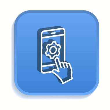 İzometrik simgeye dokunun. Grafik ve web tasarımı 3d tarzı için izole vektör çizimler.