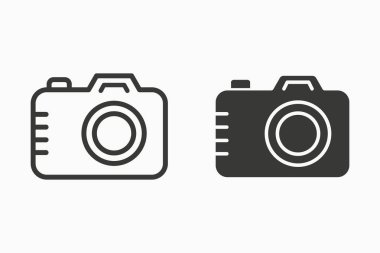 Fotoğraf vektör simgesi. Siyah illüstrasyon izole beyaz. Grafik ve web tasarımı için basit piktogram.