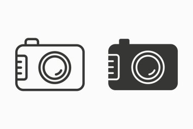Fotoğraf vektör simgesi. Siyah illüstrasyon izole beyaz. Grafik ve web tasarımı için basit piktogram.