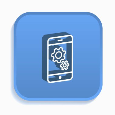 Ayarları izometrik simgesi. Grafik ve web tasarımı 3d tarzı için izole vektör çizimler.