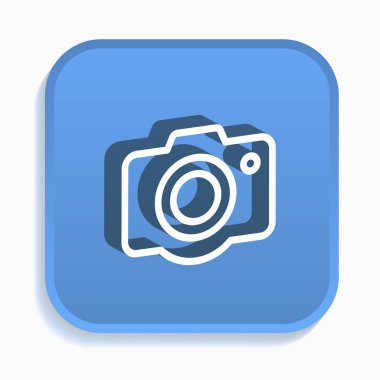 Fotoğraf izometrik simgesi. Grafik ve web tasarımı 3d tarzı için izole vektör çizimler.