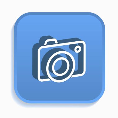 Fotoğraf izometrik simgesi. Grafik ve web tasarımı 3d tarzı için izole vektör çizimler.
