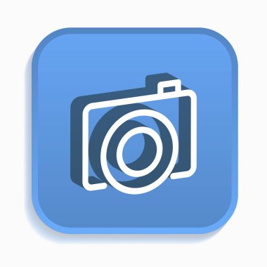 Fotoğraf izometrik simgesi. Grafik ve web tasarımı 3d tarzı için izole vektör çizimler.