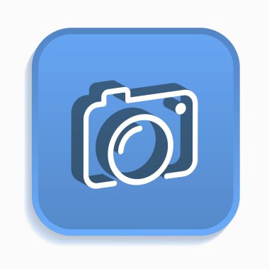 Fotoğraf izometrik simgesi. Grafik ve web tasarımı 3d tarzı için izole vektör çizimler.