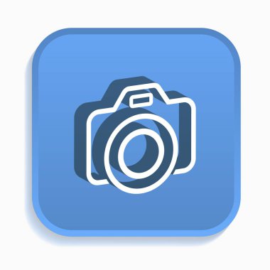 Fotoğraf izometrik simgesi. Grafik ve web tasarımı 3d tarzı için izole vektör çizimler.