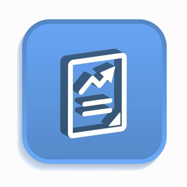 İş rapor izometrik simgesi. Grafik ve web tasarımı 3d tarzı için izole vektör çizimler.