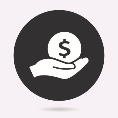 Yatırımlar para simgesi. Vektör illüstrasyon izole. Grafik ve web tasarımı için basit piktogram.