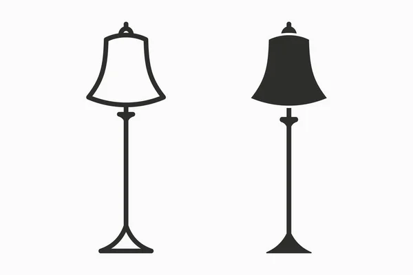 Значок Вектора Напольной Лампы Черная Иллюстрация Изолирована Белом Простая Пиктограмма — стоковый вектор