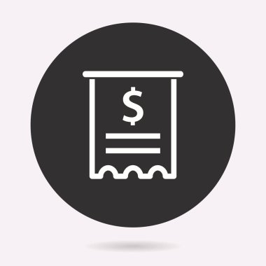 Alış irsaliyesi simgesi. Vektör illüstrasyon izole. Grafik ve web tasarımı için basit piktogram.