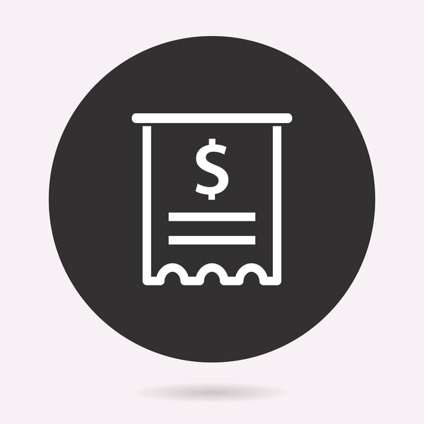 Receipt icon. Vector illustration isolated. Simple pictogram for graphic and web design.