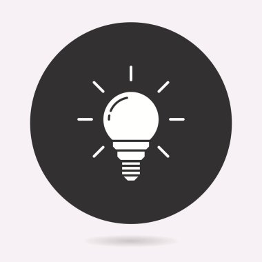 Aydınlatma simgesi. Vektör illüstrasyon izole. Grafik ve web tasarımı için basit piktogram.