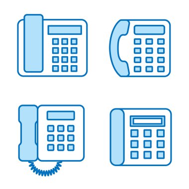 Eski telefon düz çizgi simgeler. Düzenlenebilir inme. Herhangi bir boyut ve herhangi bir renk değiştirme.