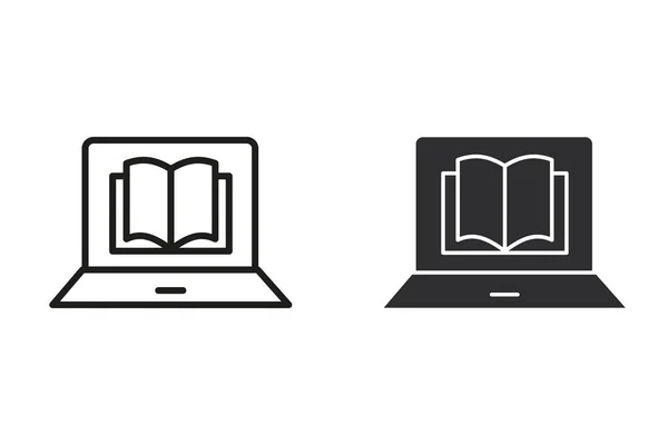 Learning Distance Education Vector Icon Black Illustration Isolated White Simple — Stock Vector