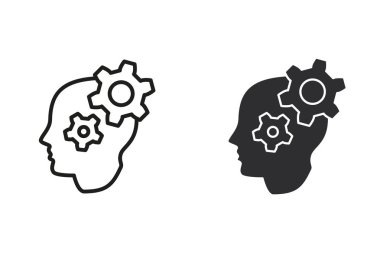 Beyin fırtınası vektör simgesi. Siyah illüstrasyon izole beyaz. Grafik ve web tasarımı için basit piktogram.