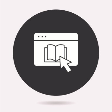 E-öğrenme uzaktan eğitim simgesi. Vektör illüstrasyon izole. Grafik ve web tasarımı için basit piktogram.