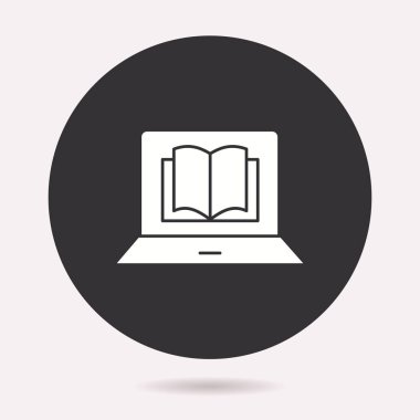 E-öğrenme uzaktan eğitim simgesi. Vektör illüstrasyon izole. Grafik ve web tasarımı için basit piktogram.